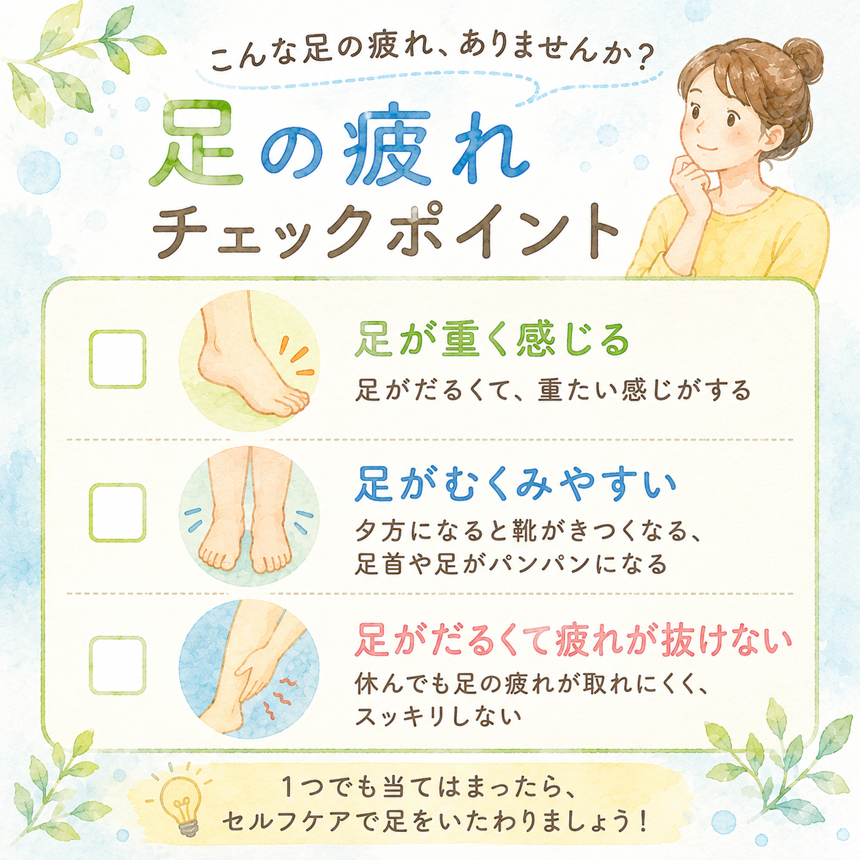 足の疲れチェックポイント