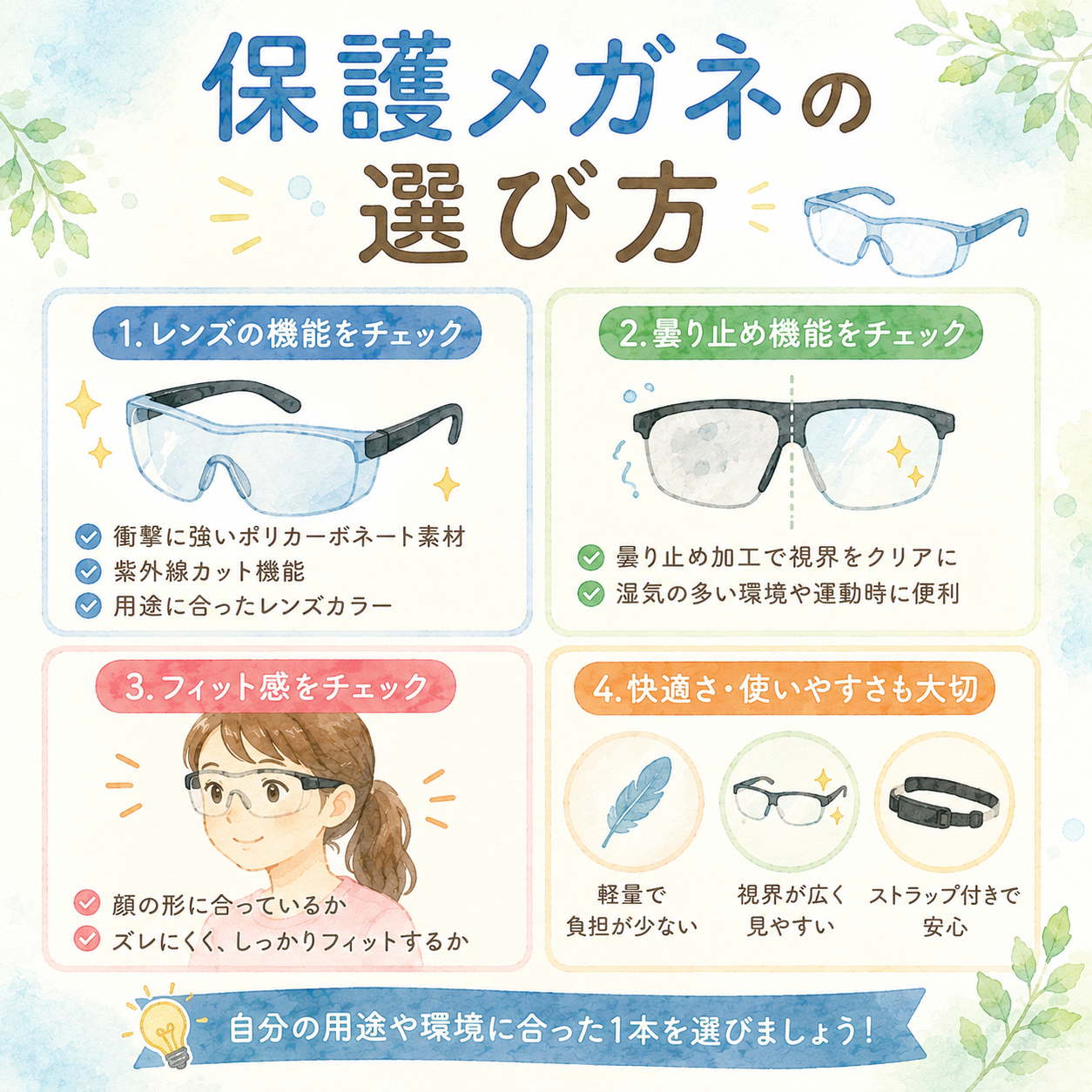保護メガネの選び方