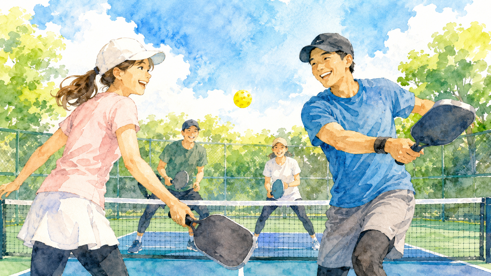 ピックルボールを楽しむ様子