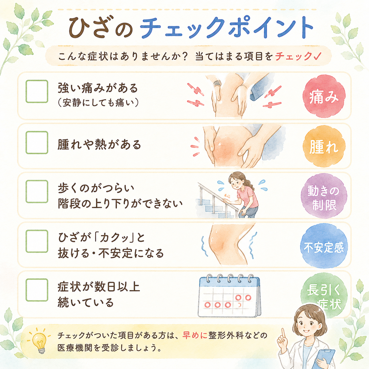 ひざのチェックポイント