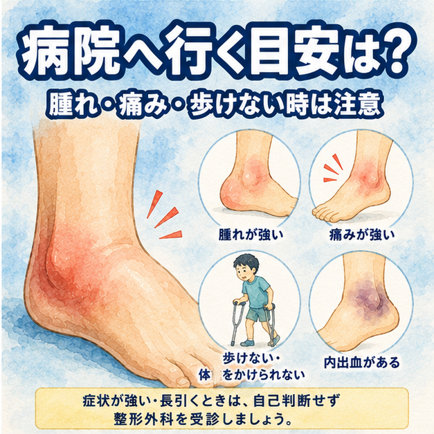 病院へ行く目安は？腫れ・痛み・歩けない時は注意