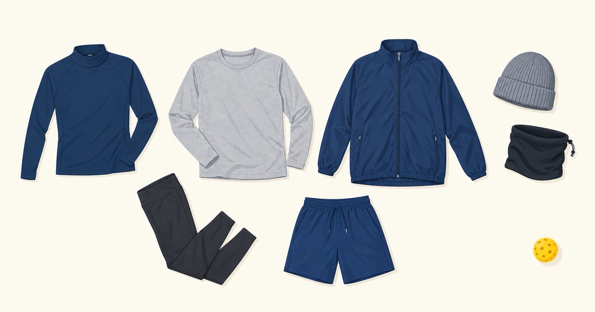 ピックルボールの秋冬の服装一式